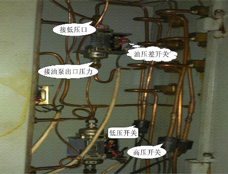 中央空调系统维修现场图&mdash;从加油口利用油枪向曲轴箱加注润滑油
